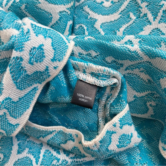 Peruvian Connection Blue White Woven Jacquard Pima Cotton Dress Bahia Sundress - Picture 11 of 15